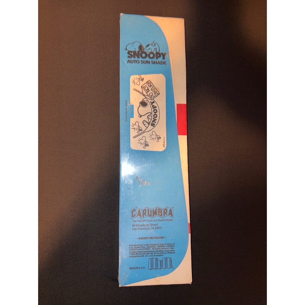 Vintage NOS Snoopy Carumbra Met Life Get Met It Pays Auto Sun Shade USA